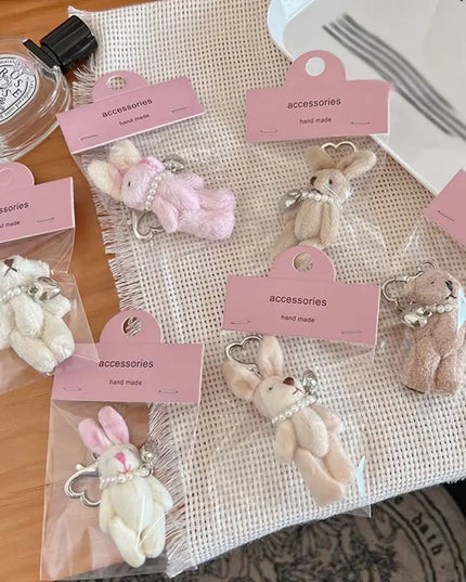 Cute Animal Heart Keychain