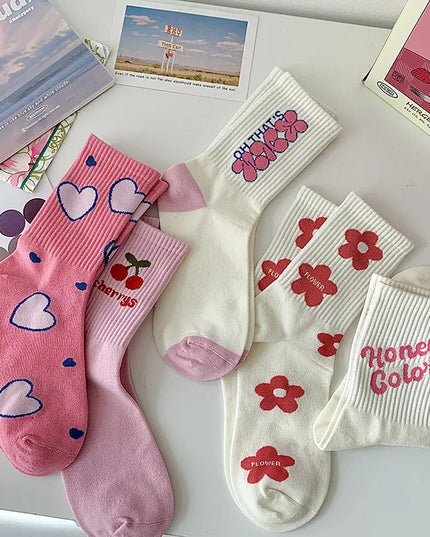 5Pairs Pink Dream Socks