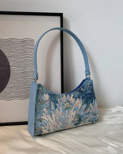 Painting Half Moon Handbag