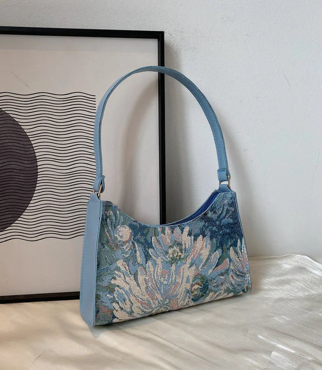 Painting Half Moon Handbag