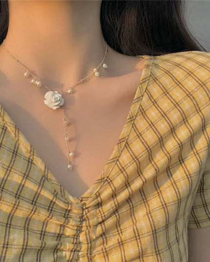 Pearl Camellia Necklace