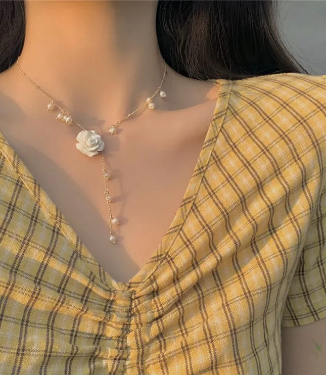 Pearl Camellia Necklace