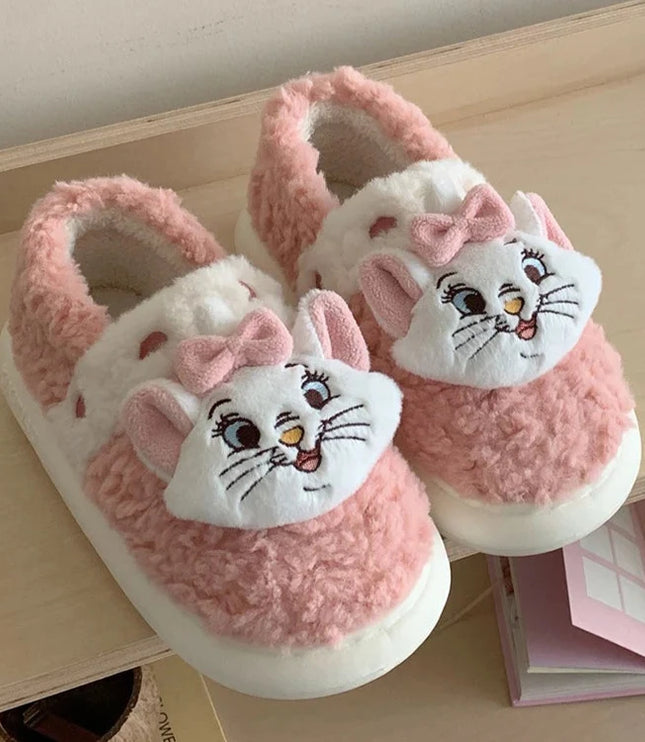 Mary Cat Plush Slippers