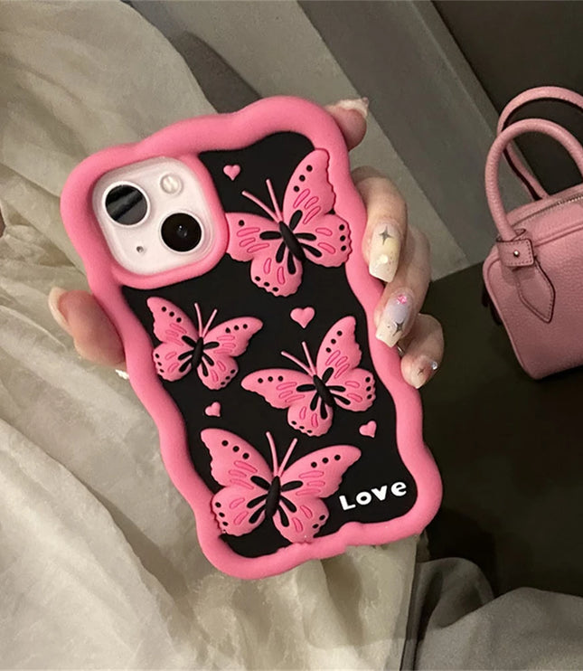 Hot Pink Butterfly Phone Case