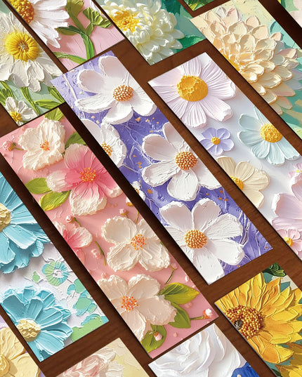 30Pcs Flower Painting Bookmark