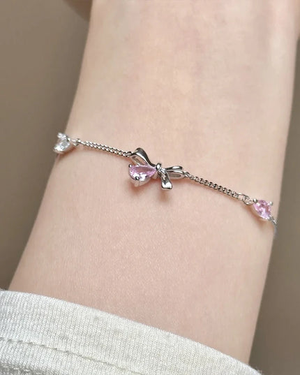 Pink Diamond Bow Bracelet