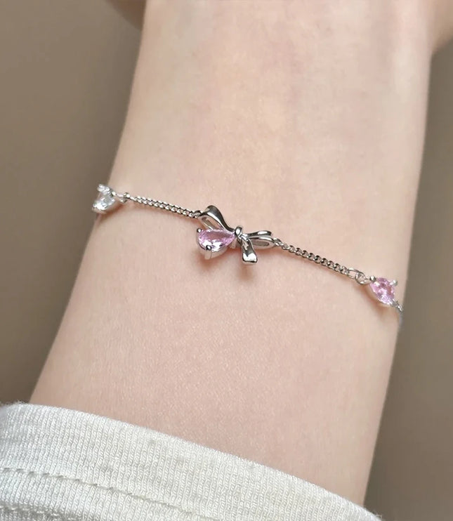 Pink Diamond Bow Bracelet