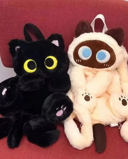 Big Eyed Cat Plush Backpack