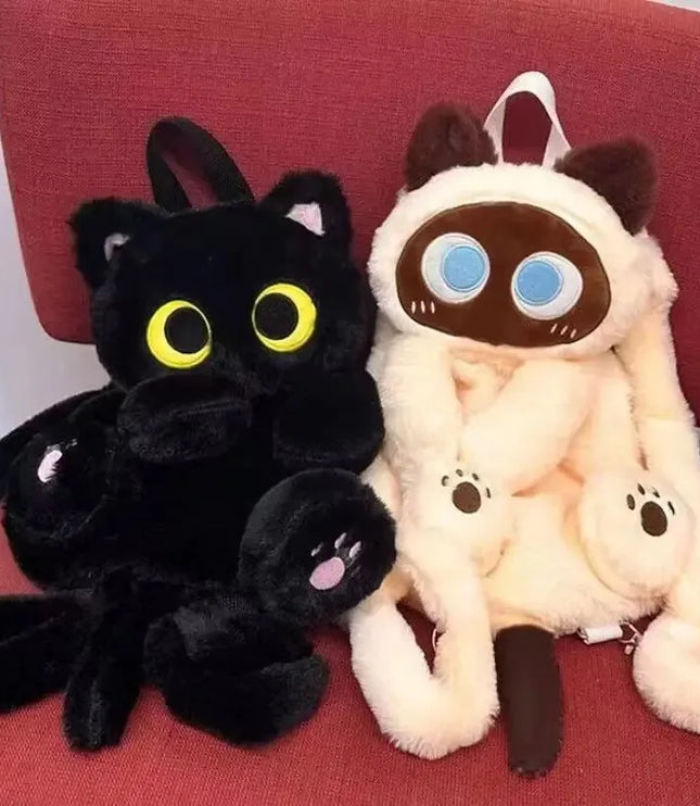 Big Eyed Cat Plush Backpack