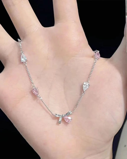 Pink Diamond Bow Bracelet