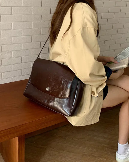 Vintage Leather Large Shoulder Bag