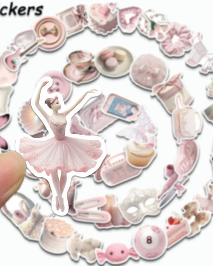 50PCS Pink Ballet Stickers