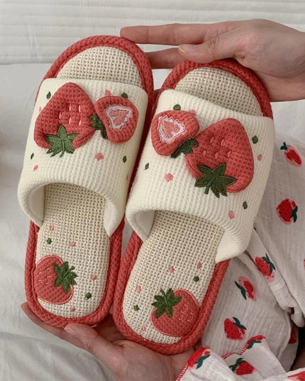 Strawberry Home Slippers