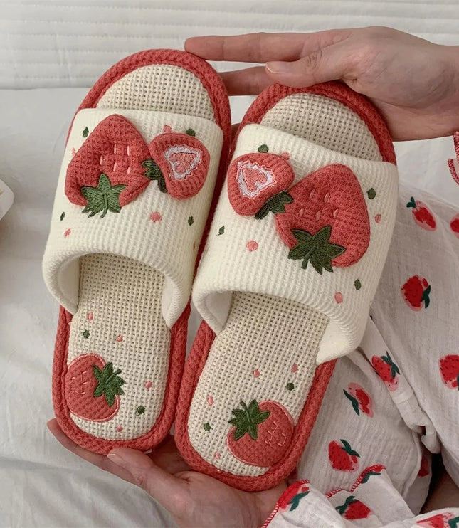 Strawberry Home Slippers