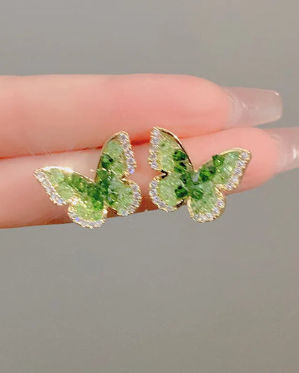 Green Butterfly Earrings