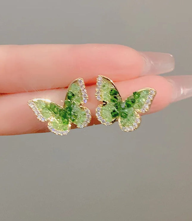 Green Butterfly Earrings