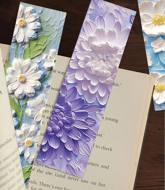 30Pcs Flower Painting Bookmark