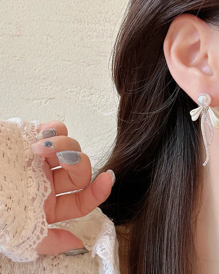 Pearly Bow Earrings