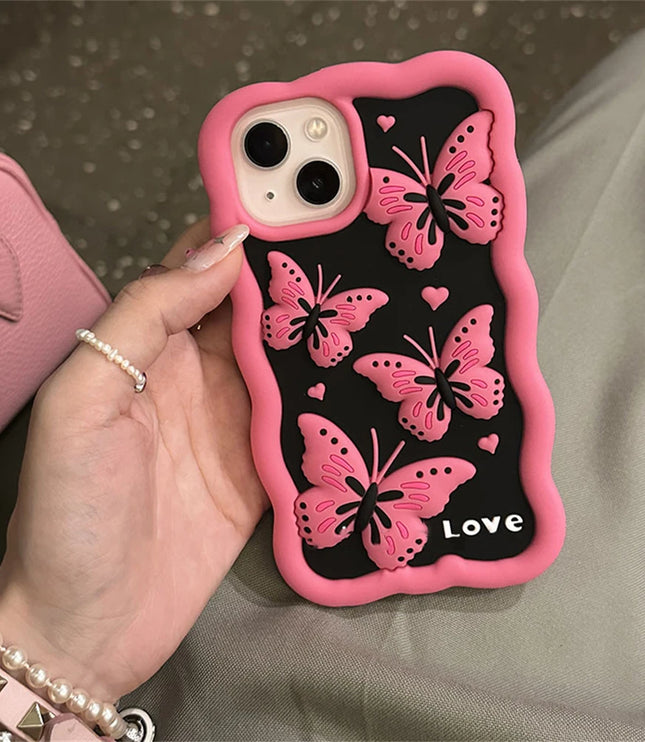 Hot Pink Butterfly Phone Case