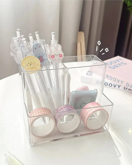 Clear Pen Holder & Desk Organizer