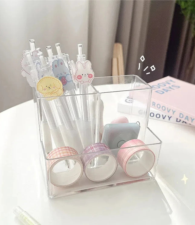 Clear Pen Holder & Desk Organizer