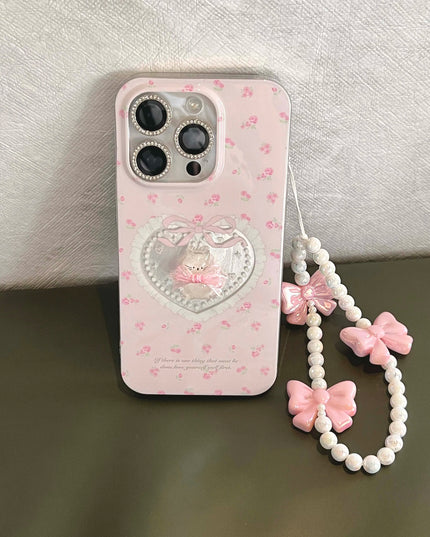 Crystal Cat Bow Phone Case