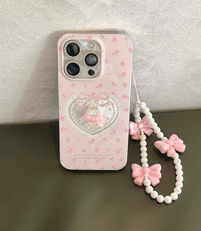 Crystal Cat Bow Phone Case