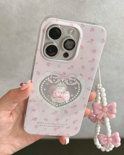 Crystal Cat Bow Phone Case