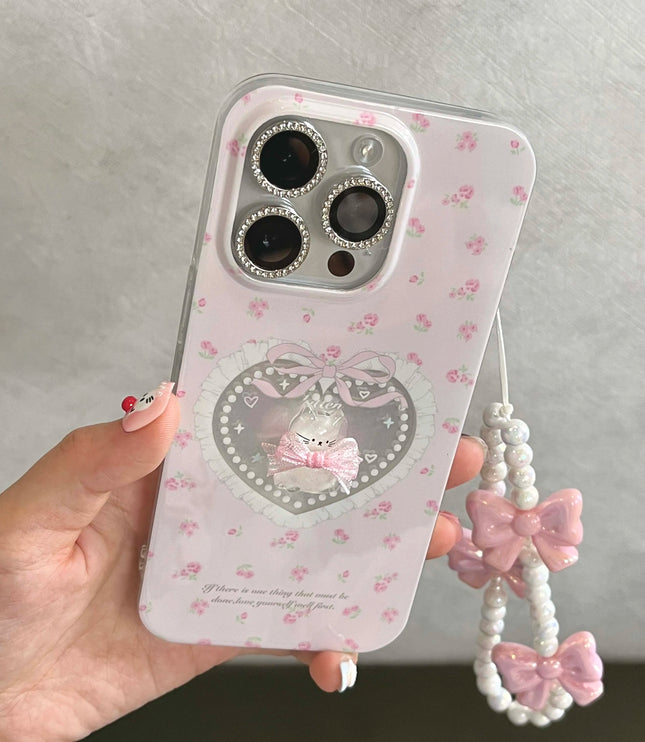 Crystal Cat Bow Phone Case