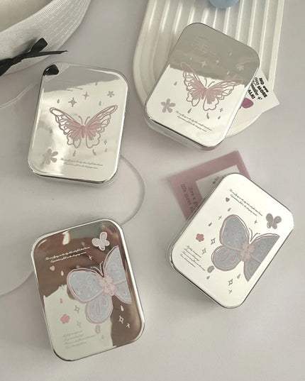 Metallic Butterfly Contact Lens Case Kit