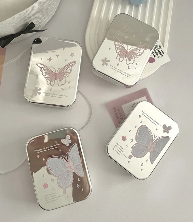 Metallic Butterfly Contact Lens Case Kit