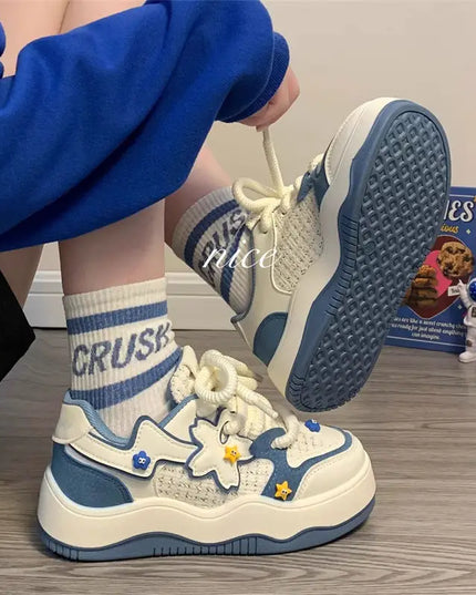 Blue Daisy Sneakers