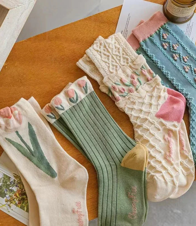 Flower Garden Cotton Socks