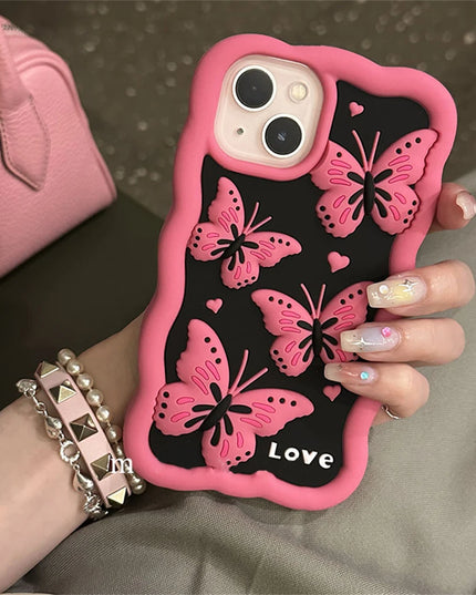 Hot Pink Butterfly Phone Case