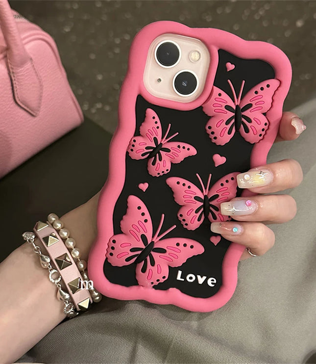 Hot Pink Butterfly Phone Case