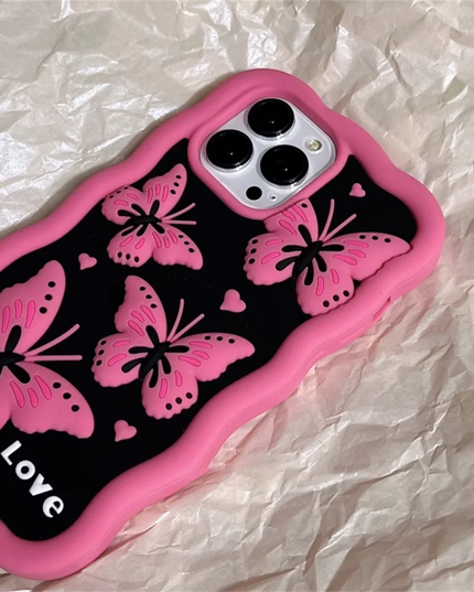 Hot Pink Butterfly Phone Case