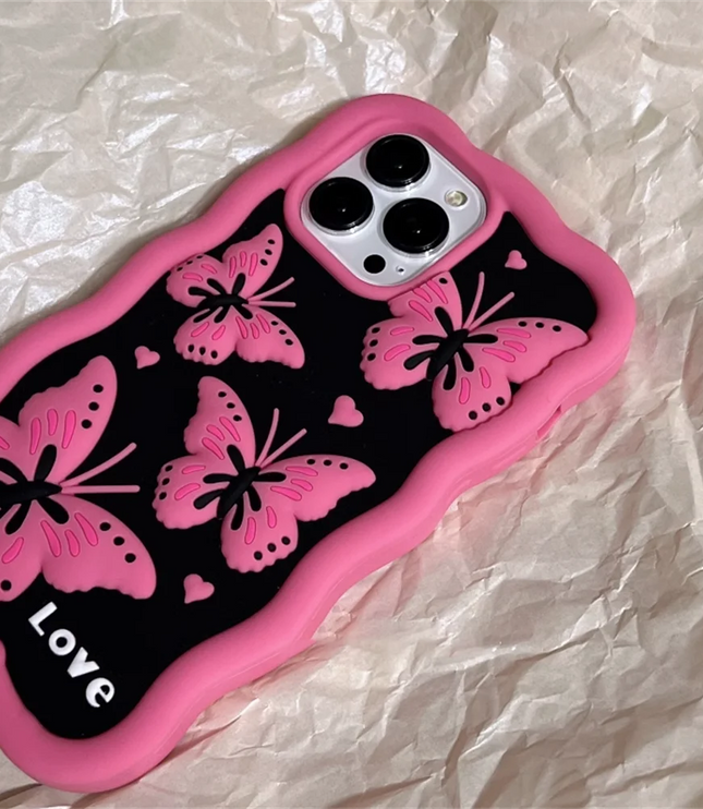 Hot Pink Butterfly Phone Case