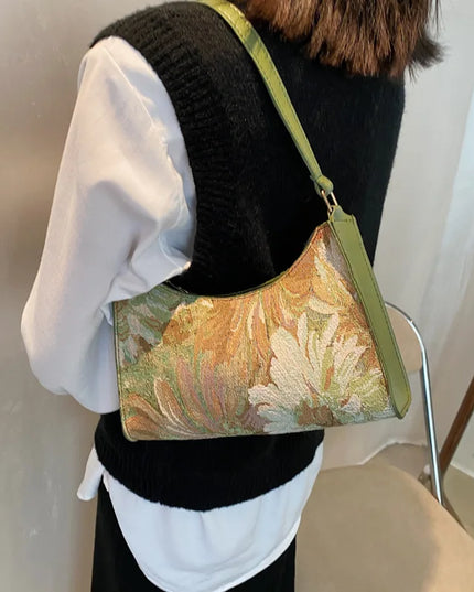 Painting Half Moon Handbag