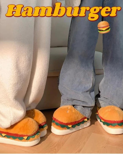 Hamburger Plush Slippers