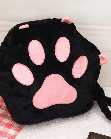 Cat Paw Plush Backpack