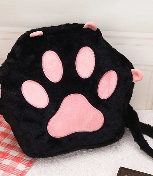 Cat Paw Plush Backpack