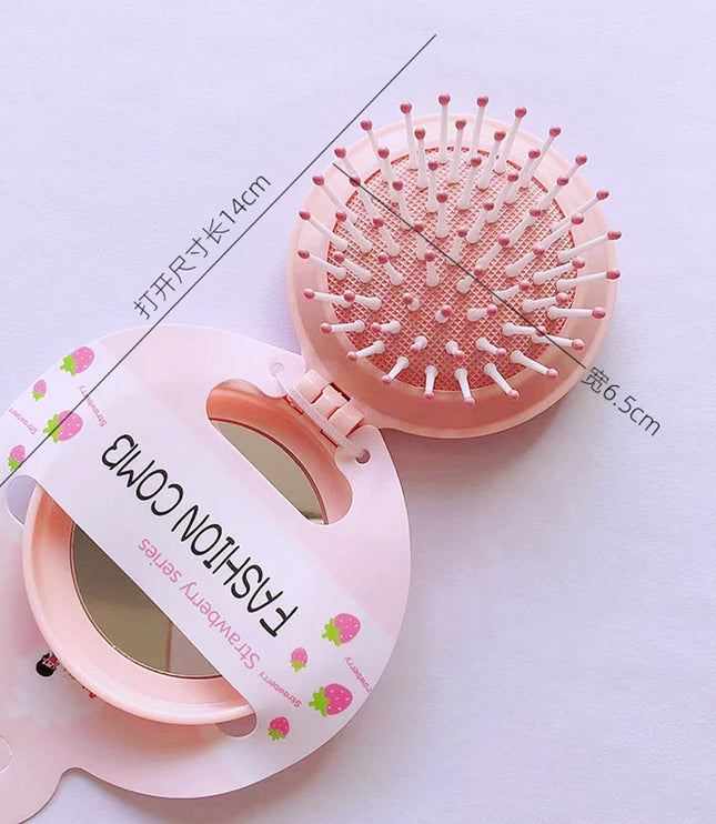 Round Comb With Pocket Mirror