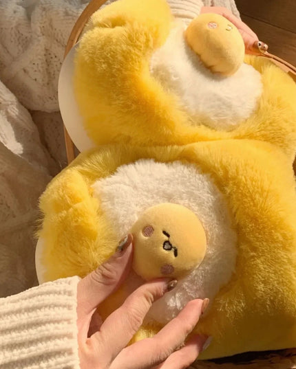 Egg Yolk Plush Slippers