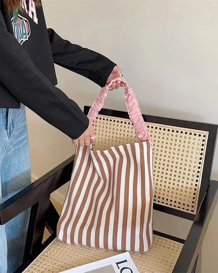 Striped Shoulder Bag Tote