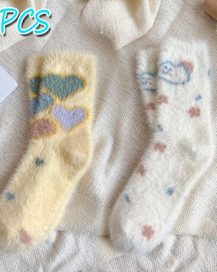 3Pairs Cute Fluffy Socks