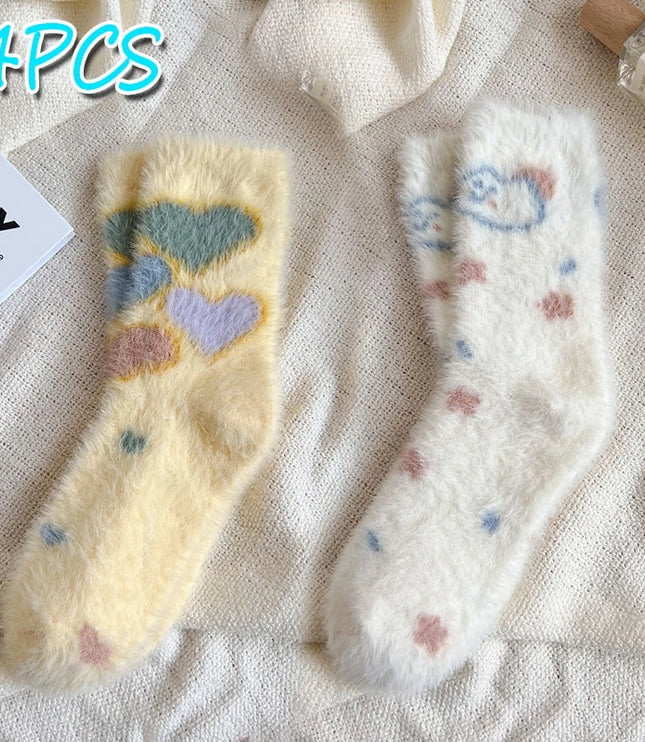 3Pairs Cute Fluffy Socks