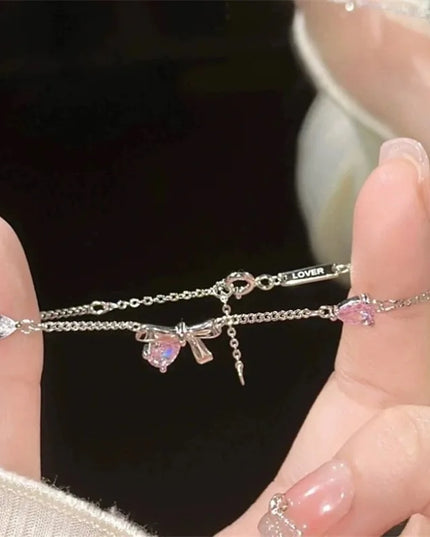 Pink Diamond Bow Bracelet