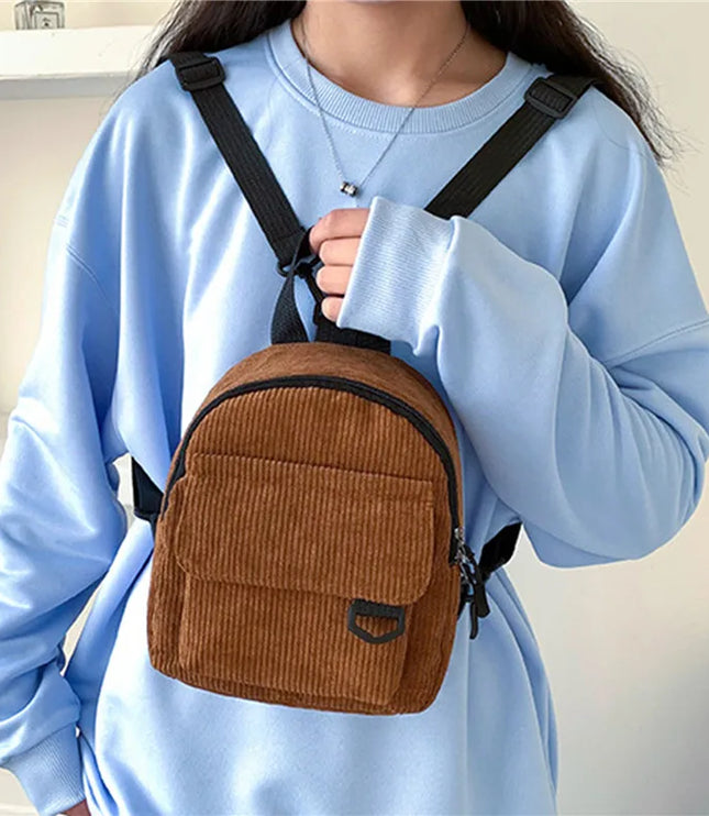 Mini Corduroy Backpack