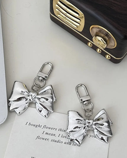 Silver Bow Bag Charm