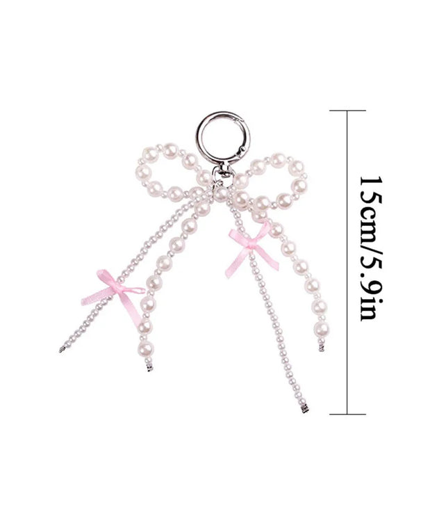 Y2K Pearl Bow Bag Charm